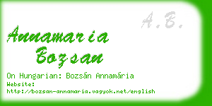 annamaria bozsan business card